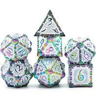 Dagger of Venom White Rainbow Metal Dice
